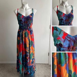 Multicolor Floral Maxi Dress, Size S, City Chic